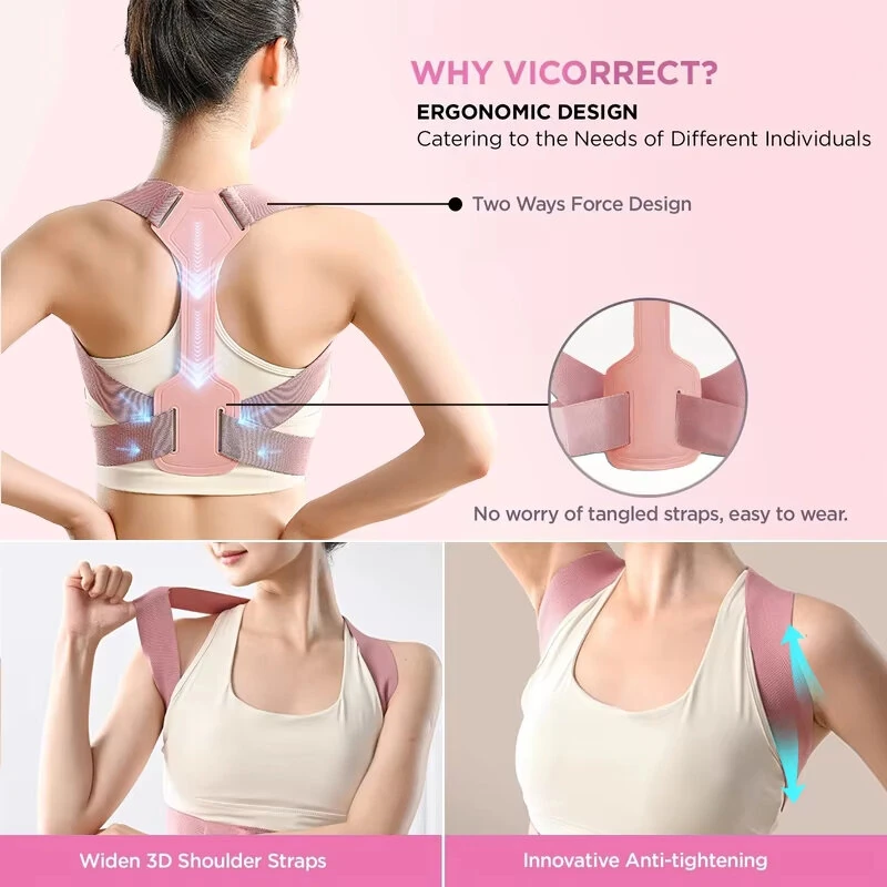 KALOAD Adjustable Invisible Posture Corrector Back Neck Brace Breathable Comfortable Support Belt for Spine Alignment — view 4