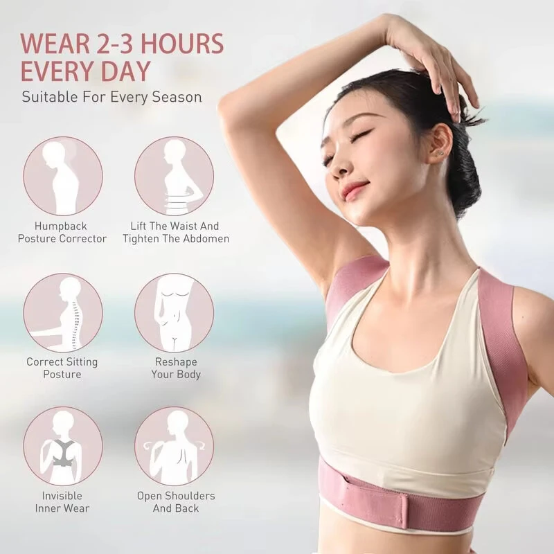 KALOAD Adjustable Invisible Posture Corrector Back Neck Brace Breathable Comfortable Support Belt for Spine Alignment — view 6