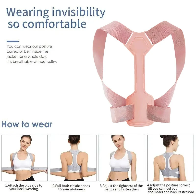 KALOAD Adjustable Invisible Posture Corrector Back Neck Brace Breathable Comfortable Support Belt for Spine Alignment — view 8