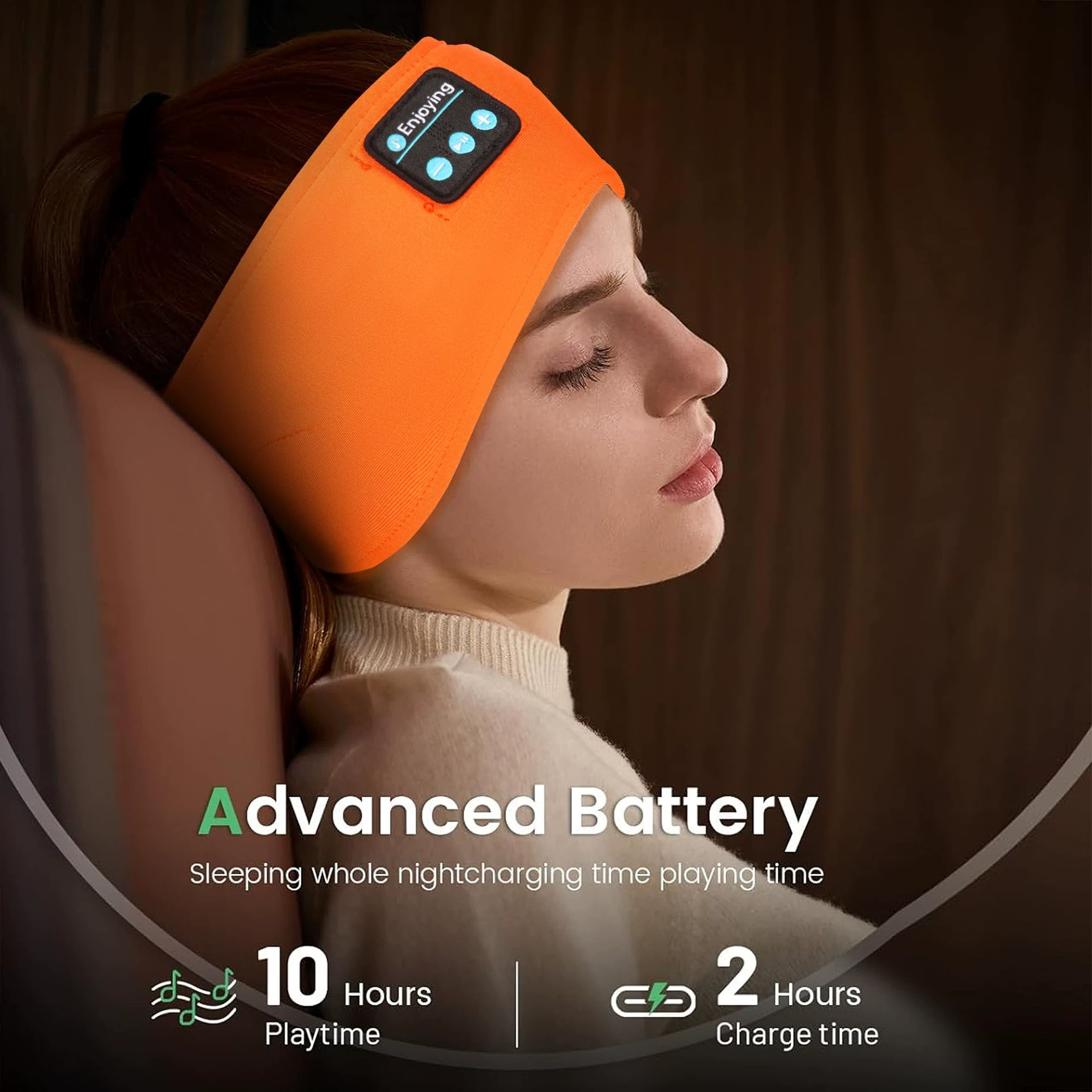 KALOAD Wireless Noise Bluetooth V5.3 Sleep Headband USB Charging Soft Comfty Breathable Sweatproof Sports Headband — view 3