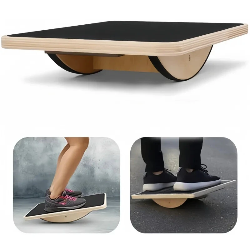 KALOAD Wooden Wobble Balance Board Adult Exercises Training Balancing Rocking Board Level Training Balance Pedal Gym Exercise Pad for Home Fitness — view 10