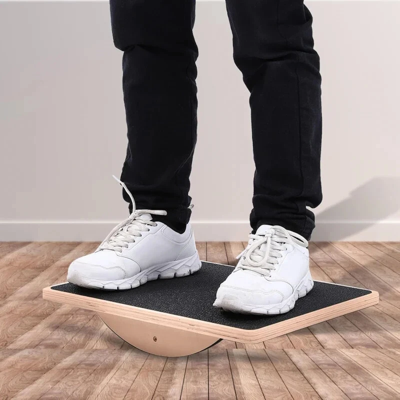KALOAD Wooden Wobble Balance Board Adult Exercises Training Balancing Rocking Board Level Training Balance Pedal Gym Exercise Pad for Home Fitness — view 11