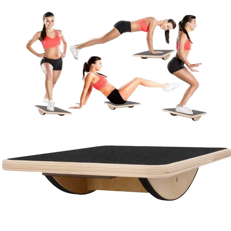 KALOAD Wooden Wobble Balance Board Adult Exercises Training Balancing Rocking Board Level Training Balance Pedal Gym Exercise Pad for Home Fitness — view 2