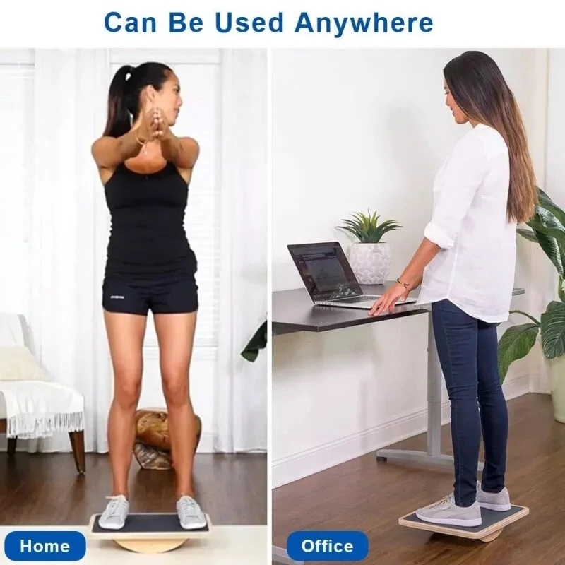 KALOAD Wooden Wobble Balance Board Adult Exercises Training Balancing Rocking Board Level Training Balance Pedal Gym Exercise Pad for Home Fitness — view 4