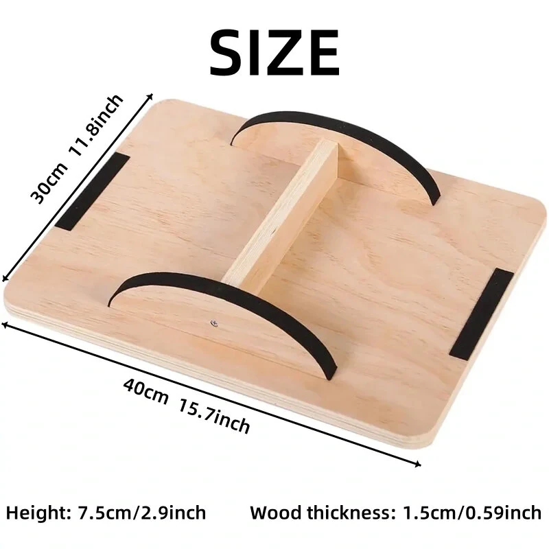 KALOAD Wooden Wobble Balance Board Adult Exercises Training Balancing Rocking Board Level Training Balance Pedal Gym Exercise Pad for Home Fitness — view 7