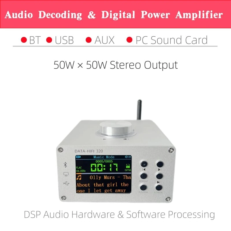 KCX TFT2.8 PLAYER02 Bluetooth 5.3 Audio Decoder Board 2.8 Inch IPS Screen MP3 FLAC WAV Playback USB Sound Card LINE Input EQ Settings — view 3