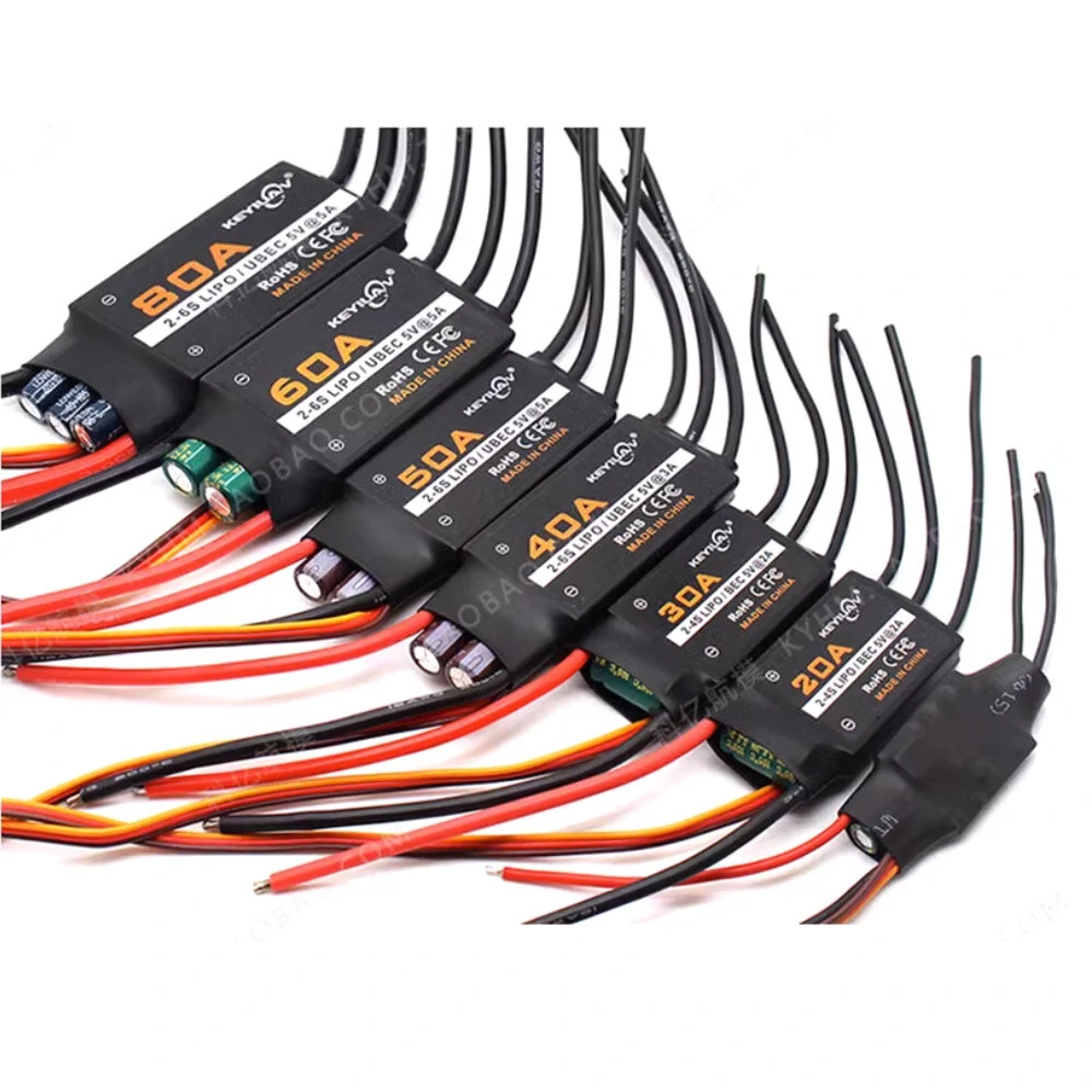 Keyiuav Brushless Two-Way ESC T Plug 3.5MM Banana Plug Remote Control Car And Ship Model Underwater Propeller Wind Boat 20A 30A 40A 50A 60A — Keyiuav