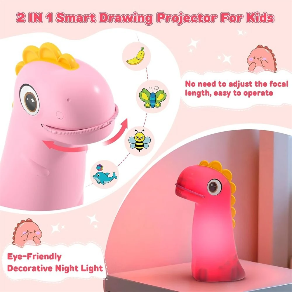 Kids Drawing Projector Trace and Draw Projector Art Sketcher Smart Table LED Light Painting Board Learning Educational Toys Cute Dinosaur Children Toy for Toddlers Boys Girls Birthday Gift — view 8