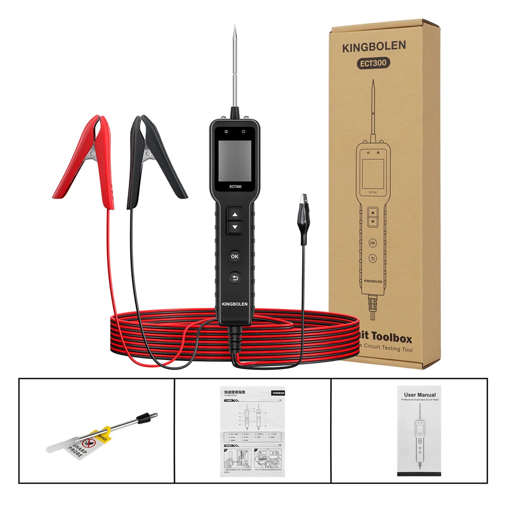 KINGBOLEN ECT300 Auto Electric Circuit Tester 0v-80v Resistance test Component Oscilloscope Probe Kit LED Display Multimeter — view 9