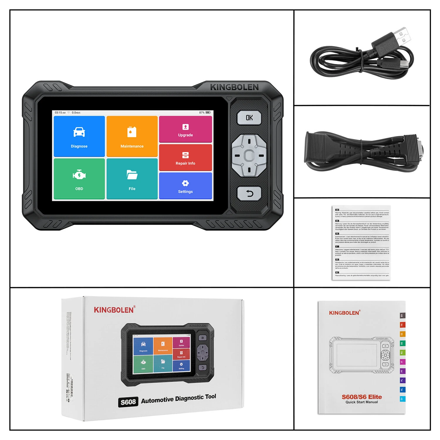 KINGBOLEN S608 OBD2 Scanner Automotive Diagnostic Tool 4 System Diagnosis 9 Resets Bi-Directional Control CANFD Lifetime Free Update Professional Car Code Reader — view 9