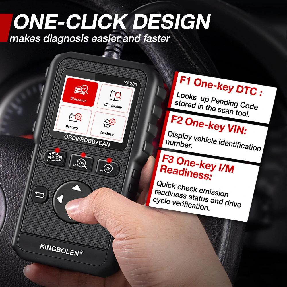 KINGBOLEN YA200 Car Engine Diagnostic Tool Professional Check Engine Light OBD2 Scanner Diagnostic Machine For All Cars Engine DTC — view 6