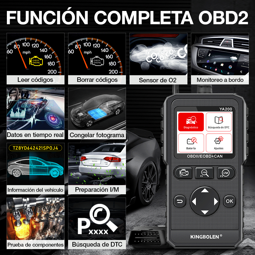 KINGBOLEN YA200 Car Engine Diagnostic Tool Professional Check Engine Light OBD2 Scanner Diagnostic Machine For All Cars Engine DTC — view 7