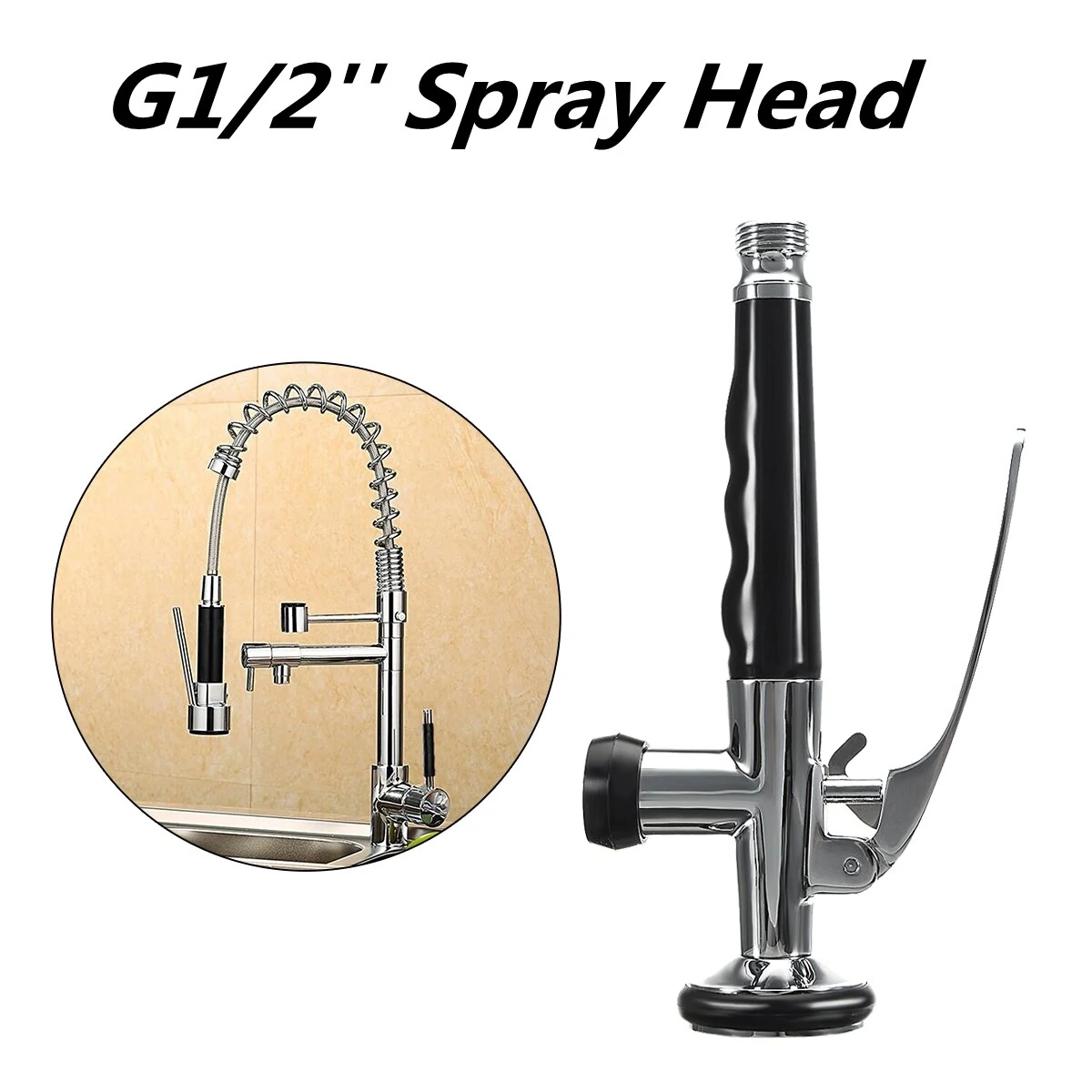 Kitchen Spray Head Swivel Sink Pull Down Pre-Rinse Faucet Tap Sprayer Repalcement Part — view 4