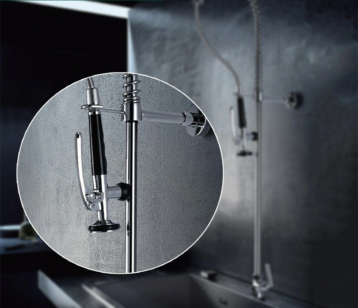 Kitchen Spray Head Swivel Sink Pull Down Pre-Rinse Faucet Tap Sprayer Repalcement Part — view 5