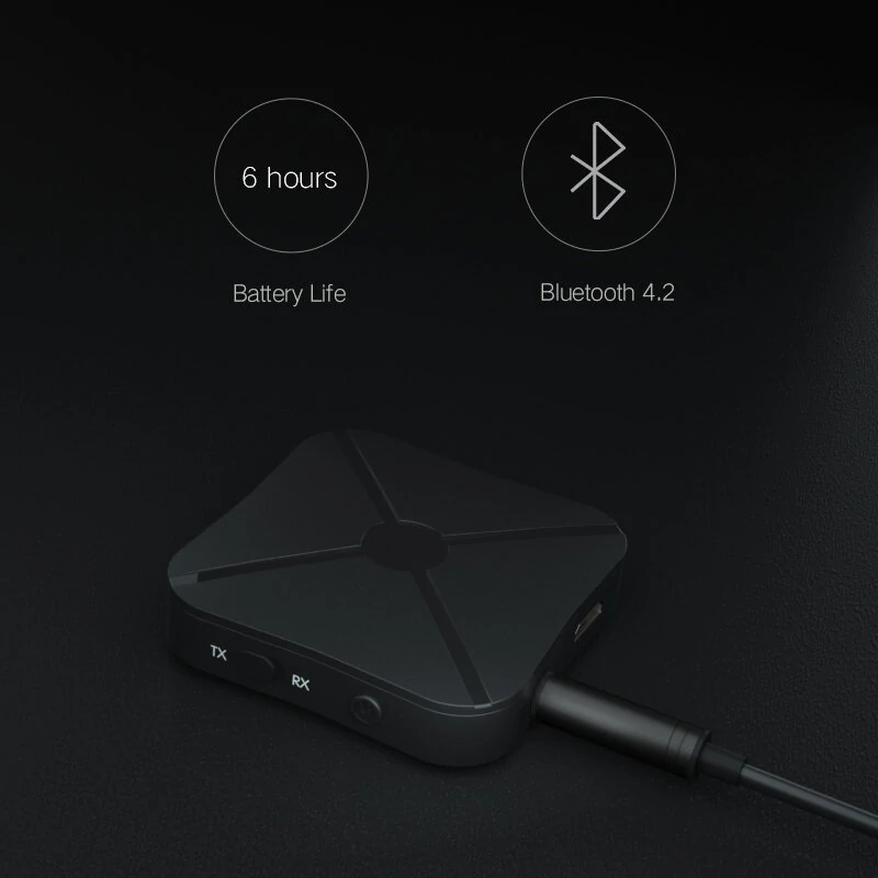 KN319 Bluetooth Receiver Transmitter 2-in-1 Wireless bluetooth Audio Adapter 3.5MM AUX Jack for Speaker TV Car PC Headphones — view 7