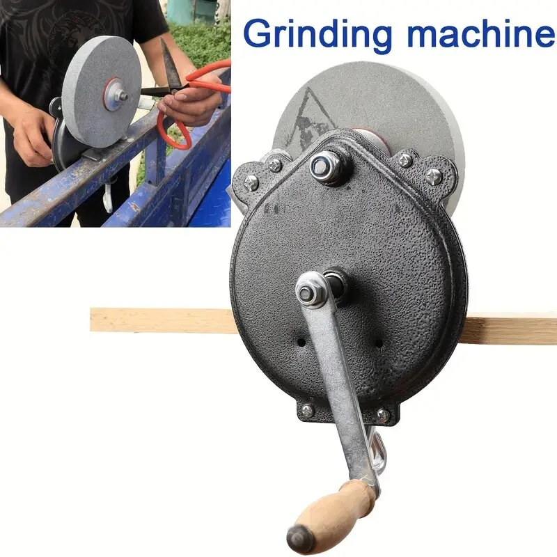 Knife Sharpener Hand-cranking Grinding Machine Sharpener Tool For Kitchen Knife Garden Tool Sharpener 6 Inches DIY Polishing Machine Tool Grinder — view 4