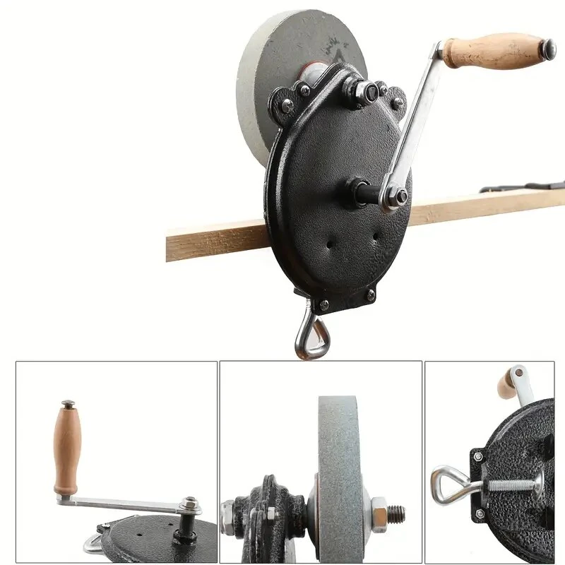 Knife Sharpener Hand-cranking Grinding Machine Sharpener Tool For Kitchen Knife Garden Tool Sharpener 6 Inches DIY Polishing Machine Tool Grinder — view 7