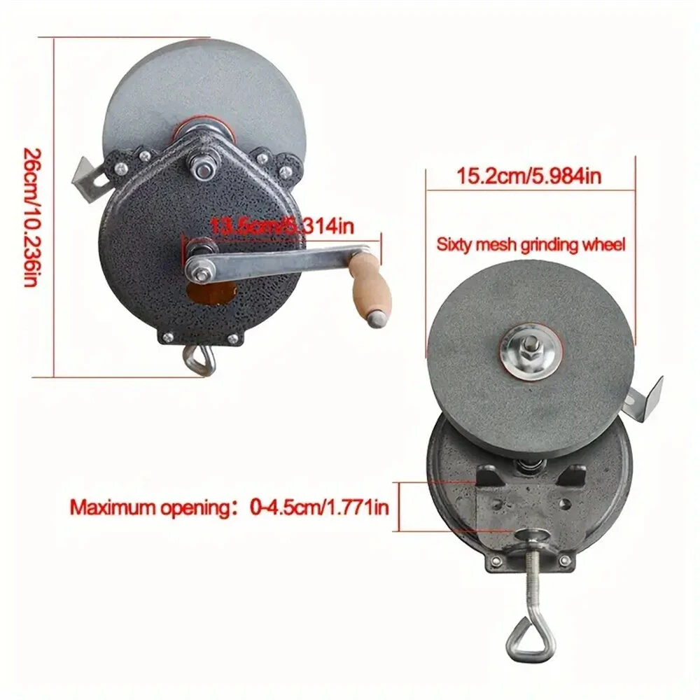 Knife Sharpener Hand-cranking Grinding Machine Sharpener Tool For Kitchen Knife Garden Tool Sharpener 6 Inches DIY Polishing Machine Tool Grinder — view 8