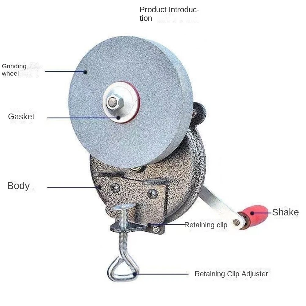Knife Sharpener Hand-cranking Grinding Machine Sharpener Tool For Kitchen Knife Garden Tool Sharpener 6 Inches DIY Polishing Machine Tool Grinder — view 9