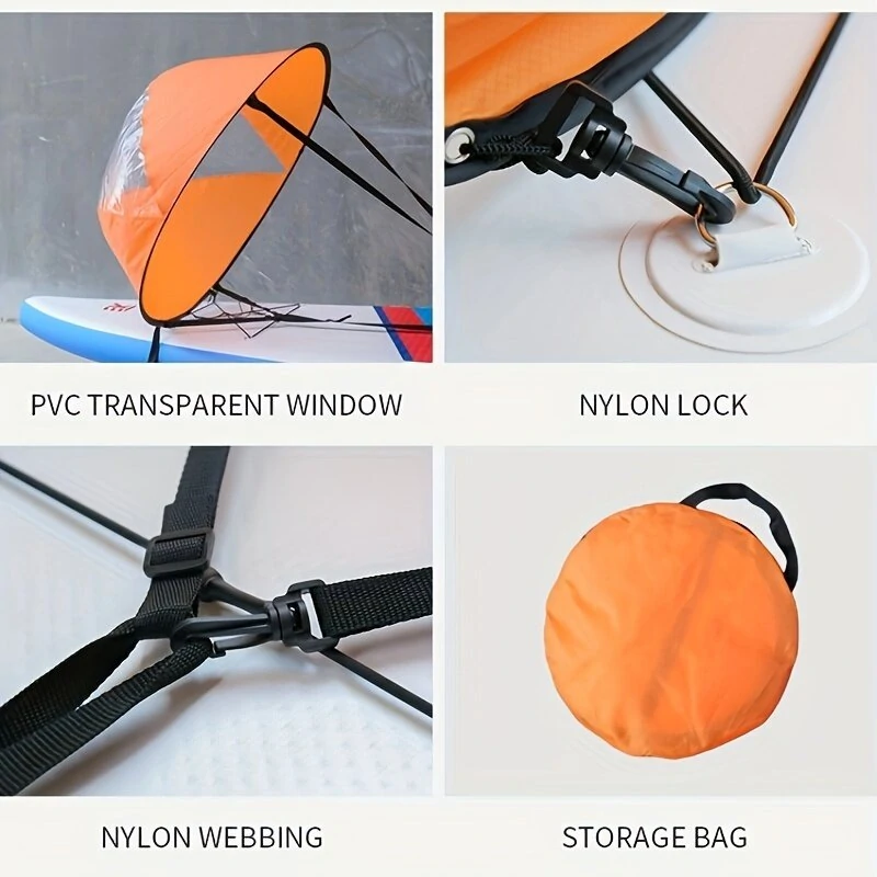 KOETSU Kayak Boat Wind Paddle Sailing Kit, Popup Board Sail Rowing Downwind Boat Windpaddle With Clear Window, Kayak Accessories — view 5