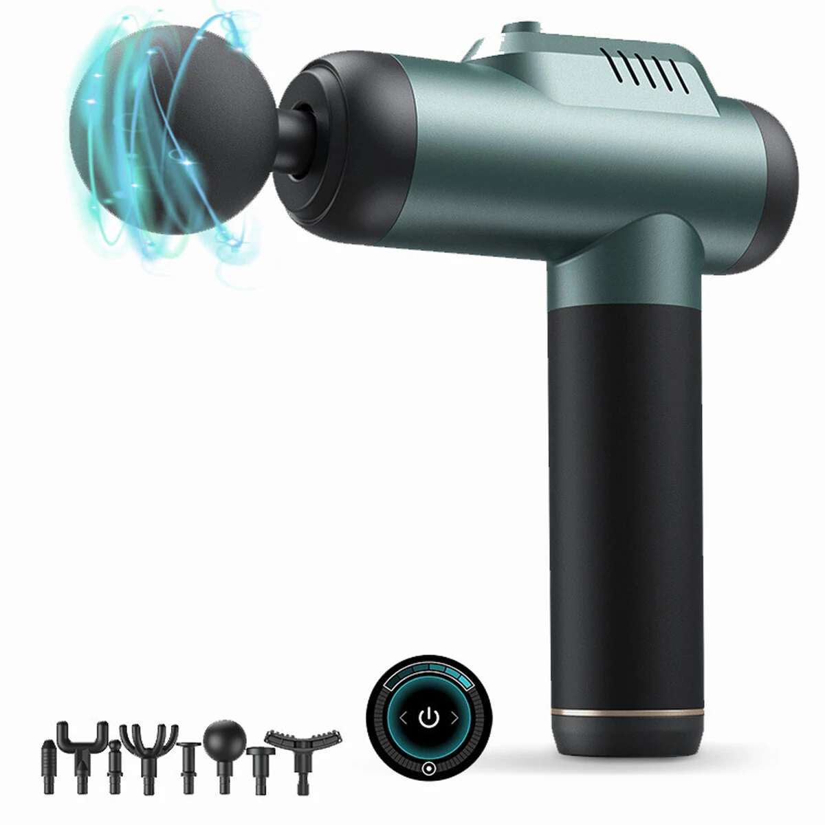 KONKA A1-8D Massage Guns Deep Tissue Percussion Muscle Massager 6 Gear Adjustable Type-C Rechargeable Power Display with 8 Heads — KONKA