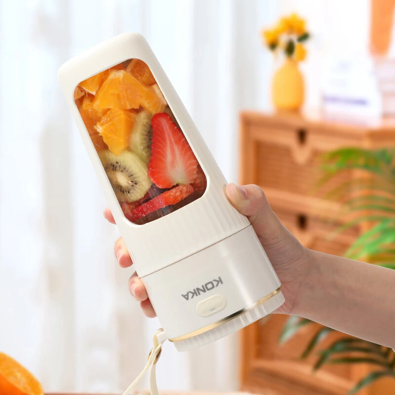 KONKA Mini Electric Fresh Juicer 10 Blades Powerful Crushed Ice Wireless Portable Blender Juice Extractor Bottle Smoothie Mixer — view 5