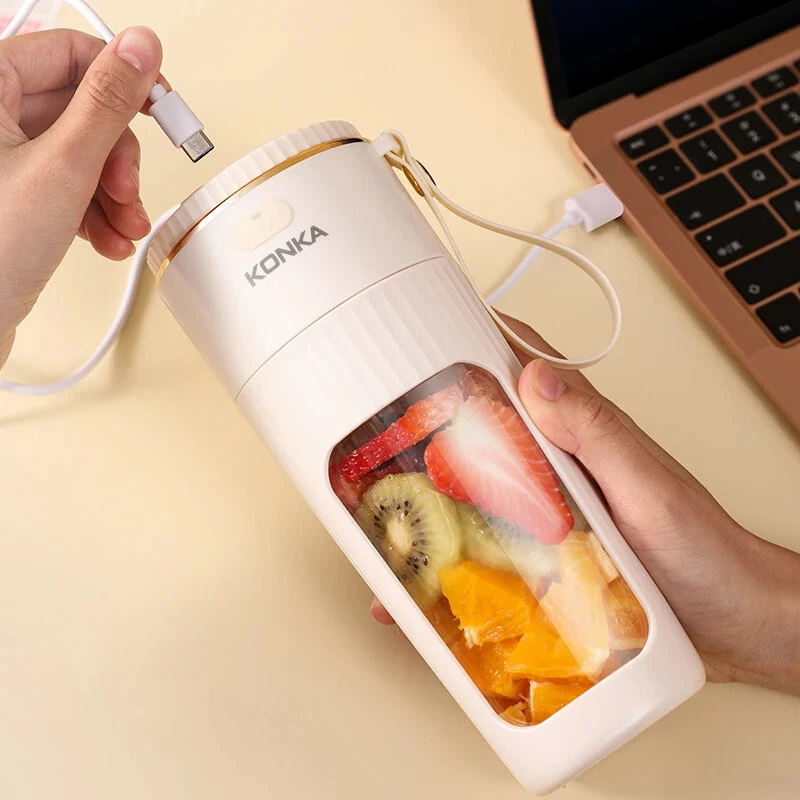 KONKA Mini Electric Fresh Juicer 10 Blades Powerful Crushed Ice Wireless Portable Blender Juice Extractor Bottle Smoothie Mixer — view 6