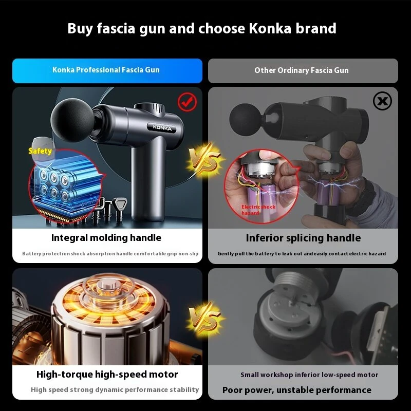 KONKA V19 Fascia Gun 6 Speeds Adjustable 6 Massage Heads Massager Gun Relieve Fatigue Muscle Relaxation 1200mAh — view 7