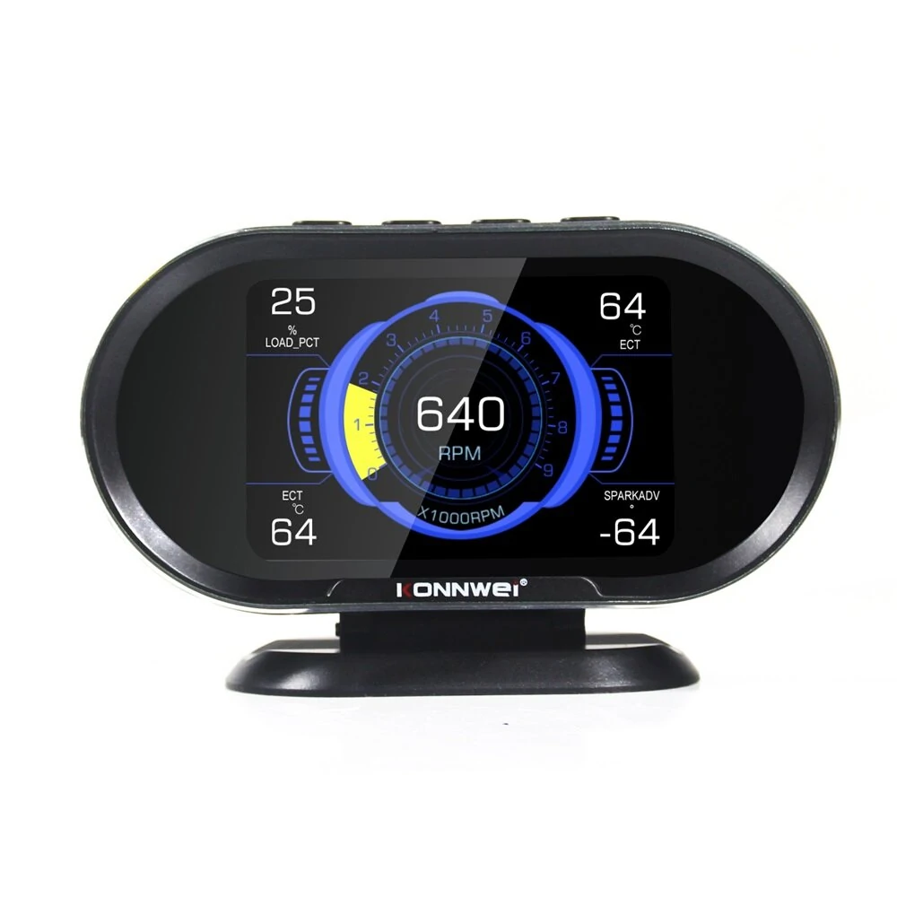 KONNWEI KW206 HUD OBD2 Car Diagnostic Scanner On-Board Computer Gauge DTC Engine — KONNWEI
