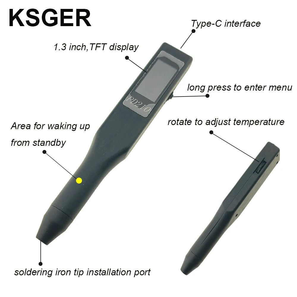 KSGER C210 70W Portable Soldering Iron Station Quick Heating DIY Temperature Control TFT Display — view 6