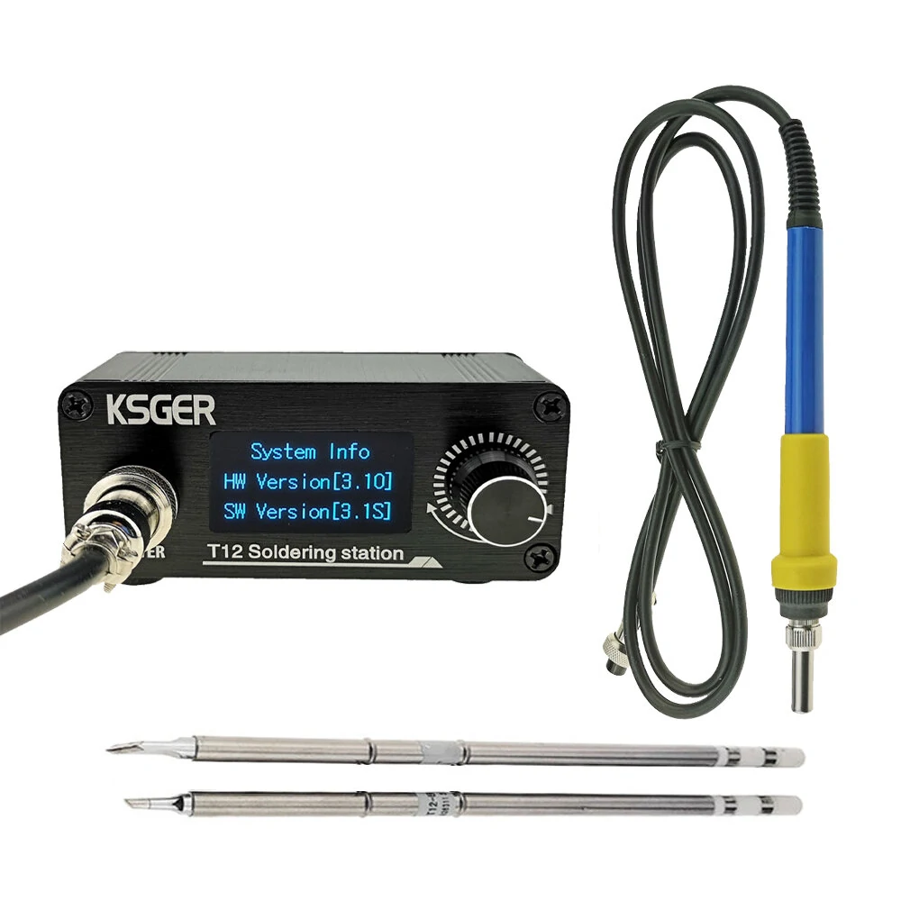 KSGER Mini STM32 V3.1S OLED  T12 Soldering Iron Station DIY Plastic 907 9501 Handle Electric Tools Quick Heating T12 Iron Tips 8s Tins — view 2