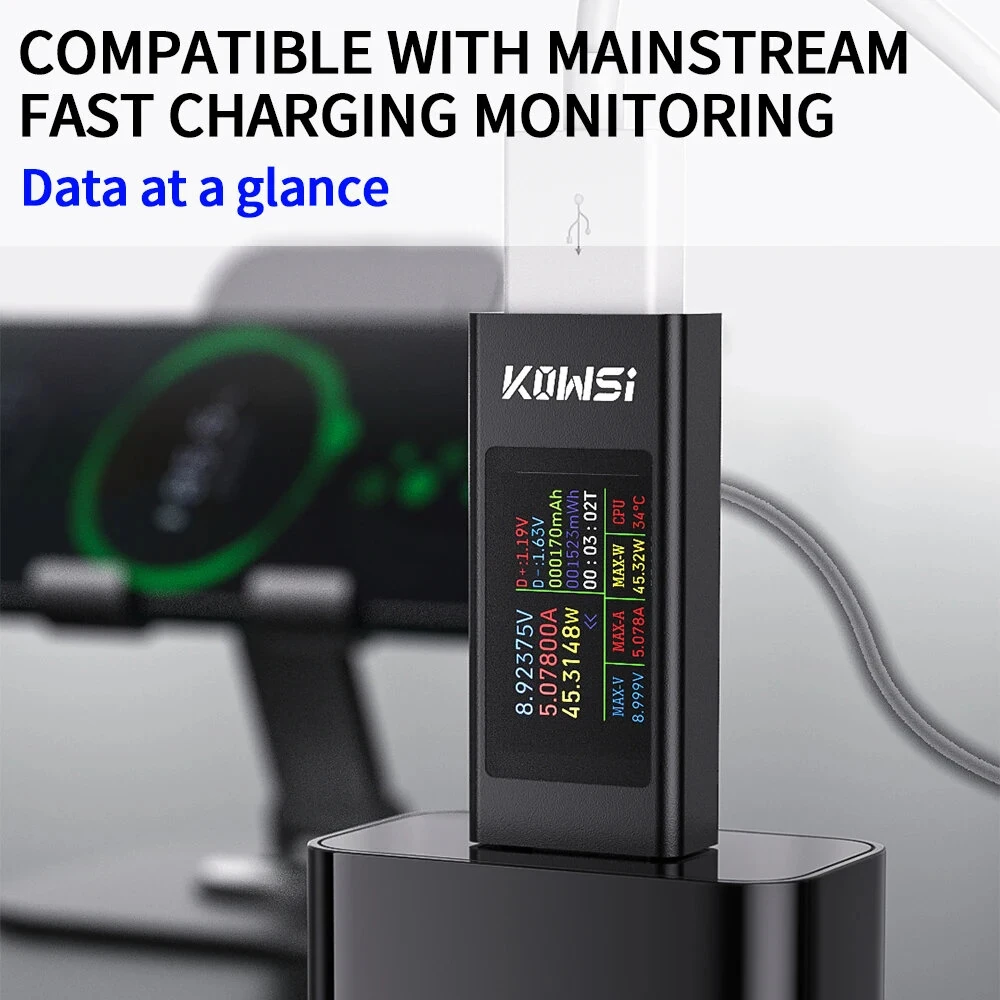 KWS-MX23 USB Digital DC Voltage Ammeter Power Meter Voltmeter Current Meter Cell Phone Charging Tester Detector DC4-30V — view 4