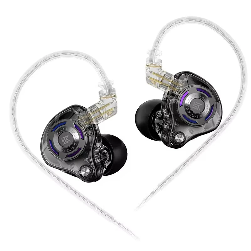 KZ Gale Earbuds 3.5mm Wired Earphones Monitors Super-Linear Driver Hifi Bass IEM Earphone with Detachable Silver-Plated 2Pin Cable for Game