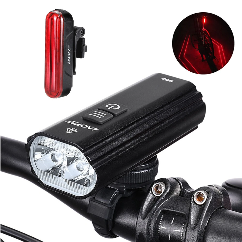 LAOTIE B02 1800Lm Brightness Bike Headlight 4800mAh Battery Anti-glare Design IPX6 Waterproof 5 Light Modes Type-C Fast Charge Aluminum Alloy Bicycle Front Light — LAOTIE