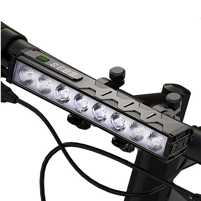 LAOTIE B08 8 LEDs Bicycle Headlight 5000 lm Brightness 500m Distance IP65 Waterproof Type-C Rechargeable Battery Digital Display Protable Flashlight for MTB Road Cycling — view 2