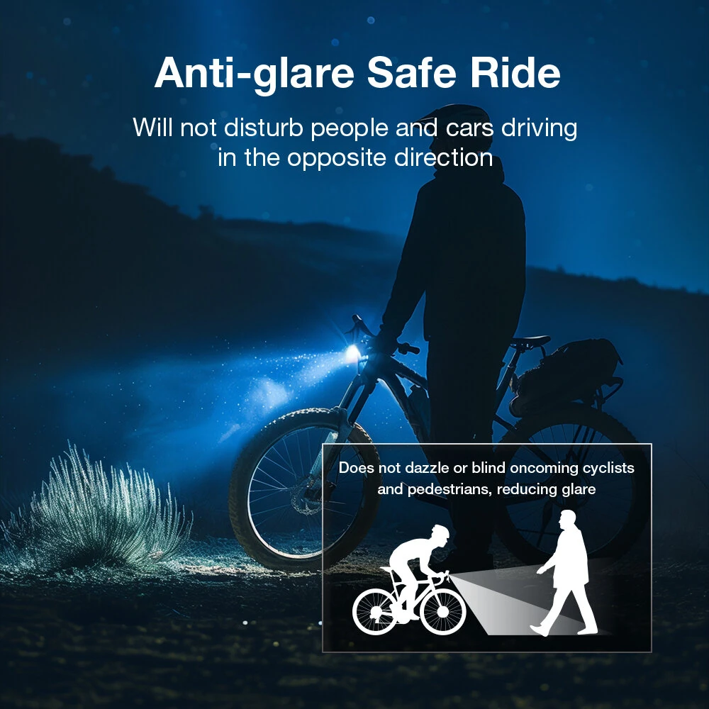 LAOTIE B08 8 LEDs Bicycle Headlight 5000 lm Brightness 500m Distance IP65 Waterproof Type-C Rechargeable Battery Digital Display Protable Flashlight for MTB Road Cycling — view 6