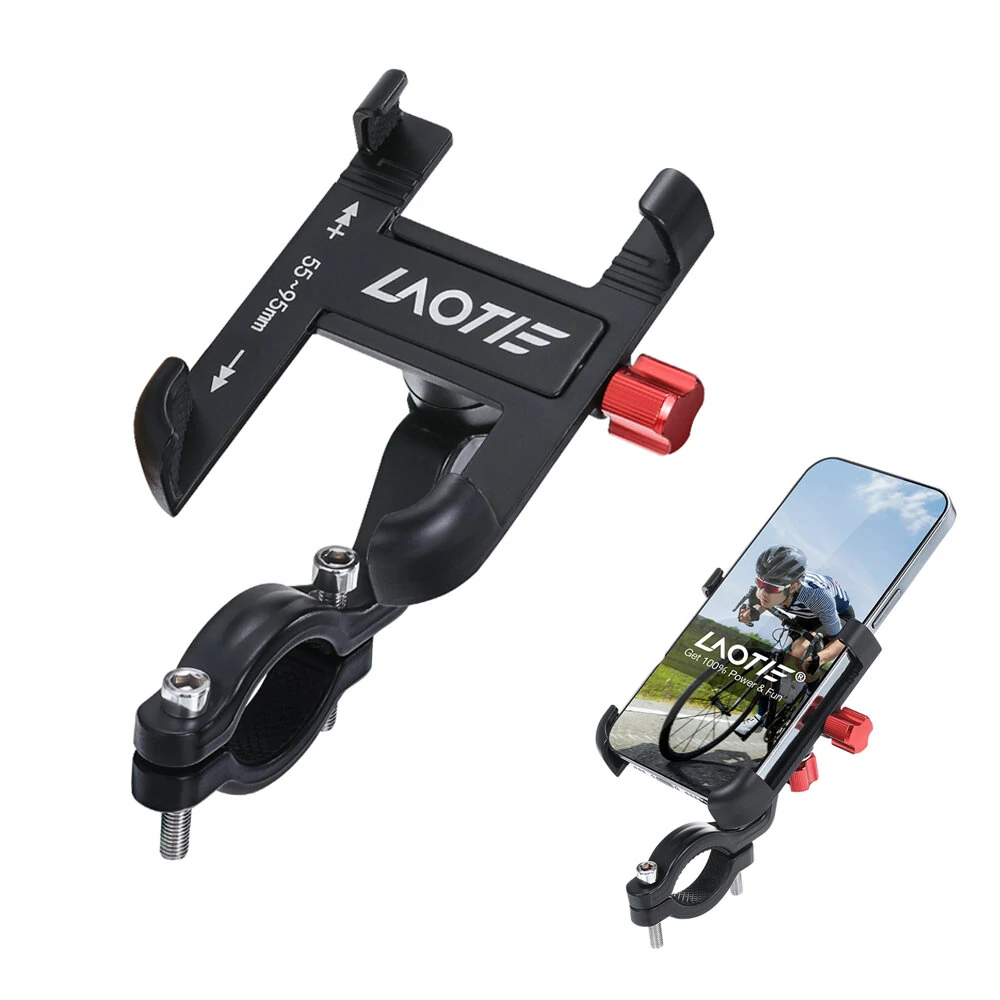 LAOTIE BM2 Universal Bike Phone Holder Four Corners Shockproof Free Rotation 4.0"-7.0" Cellphone Electric Scooter Motorcycle Bicycle Mount for SAMEBIKE LAOTIE — LAOTIE