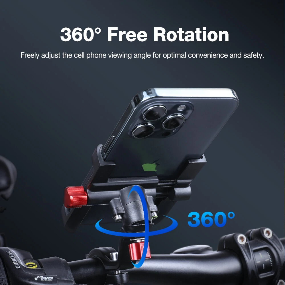 LAOTIE BM2 Universal Bike Phone Holder Four Corners Shockproof Free Rotation 4.0"-7.0" Cellphone Electric Scooter Motorcycle Bicycle Mount for SAMEBIKE LAOTIE — view 4