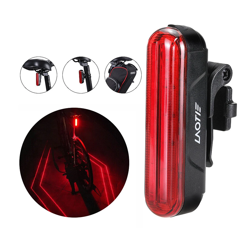 LAOTIE LS80 Smart Brake Sensor Bike Taillight 500mAh Battery 6 Light Modes Type-C Rechargeable IPX5 Waterproof Wear-resistant Bicycle Rear Light for Night Cycling — view 11