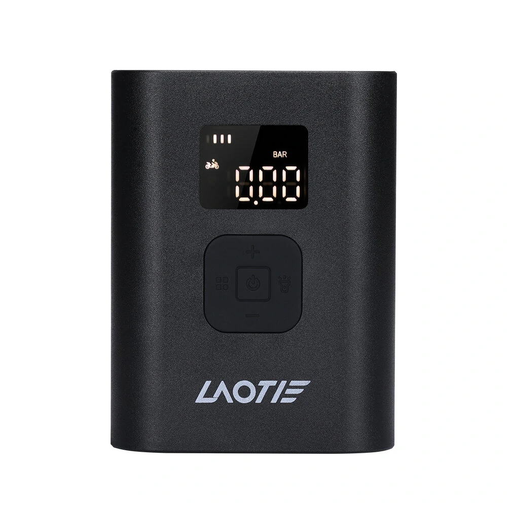 LAOTIE Q7 Mini Electric Bike Air Pump 150PSI 4000mAh Type-C Rechargeable LED Digital Gauge High Pressure Display Portable Cycle Car Motorbike Football Inflator With Hose Tube Adapter — view 9