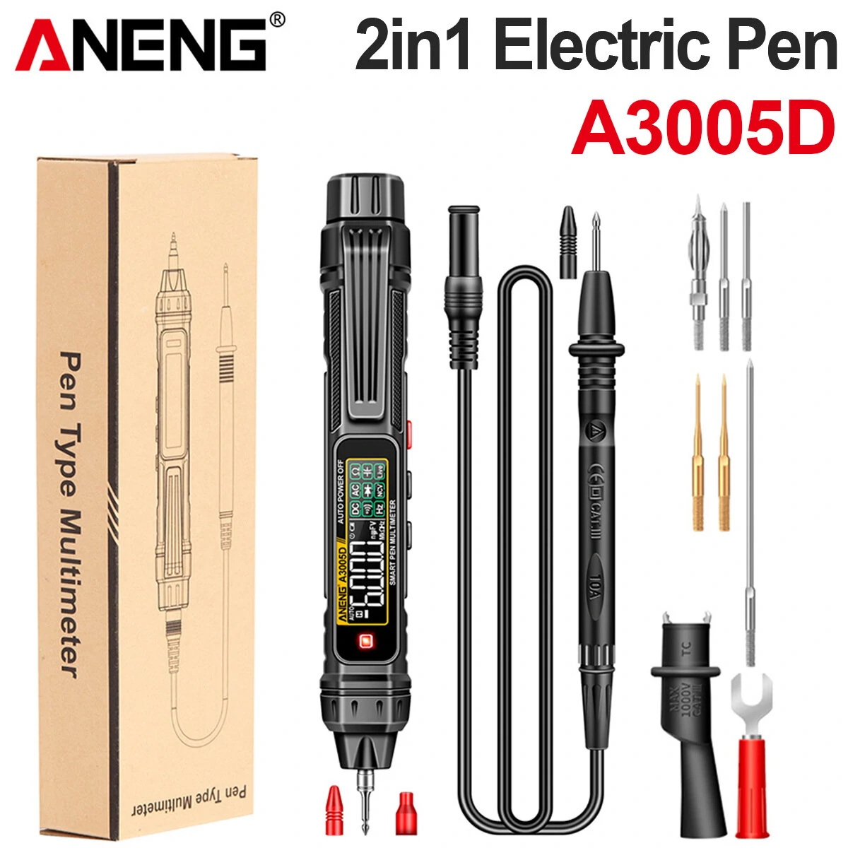 Latest Model ANENG A3005D 2In1 Multimeter Test Pen with VA Color Display Auto Shutdown Non-Contact Line Wiring Detection NCV Induction Technology High Portability for Electricians and DIY Enthusiasts — view 5