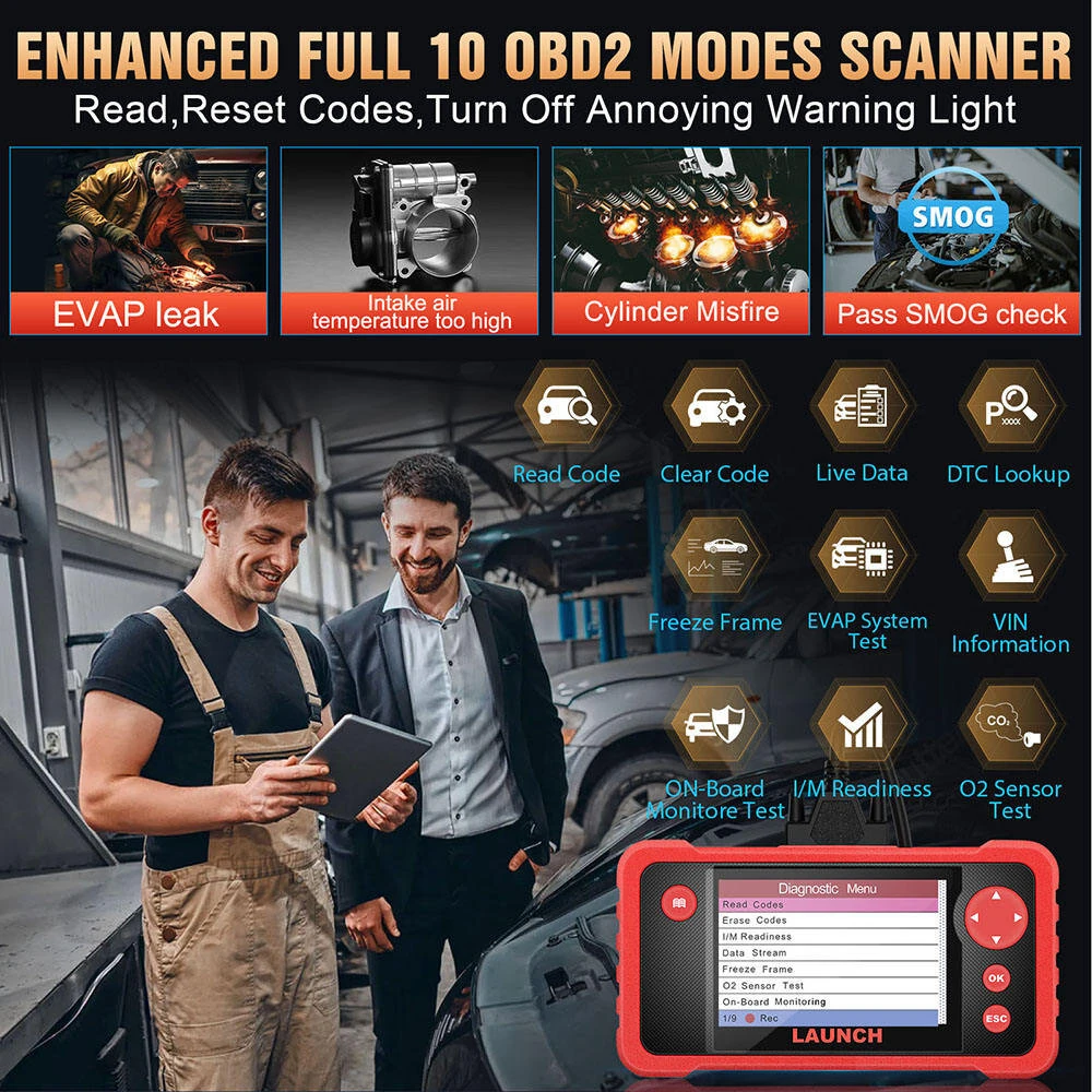 LAUNCH OBD2 Scanner CRP123 Elite  Model Engine/ABS/SRS/Transmission Diagnostic Scan Tool SRS Airbag Code Reader Lifetime Free Update — view 3