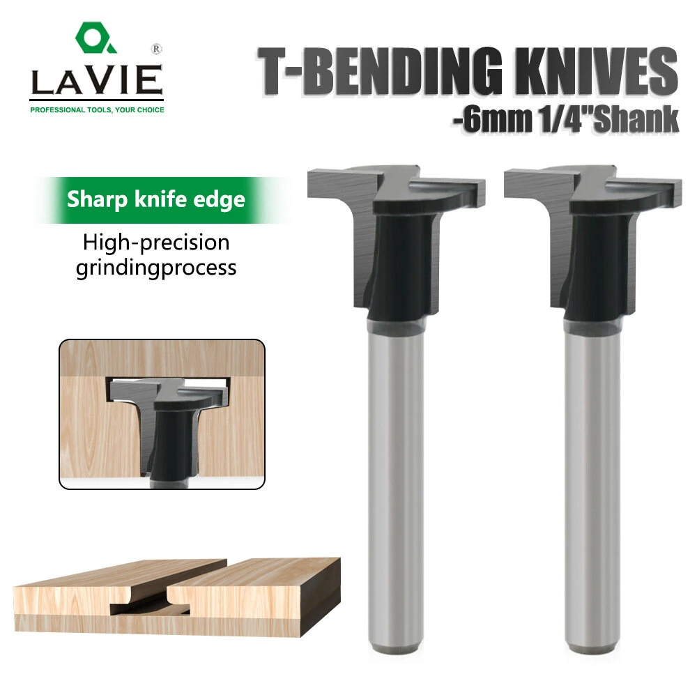LAVIE 5PCS 1/4 Inch/6mm Shank Arc Bending Router Bits for 90° Arc Bending Woodworking Board — view 3
