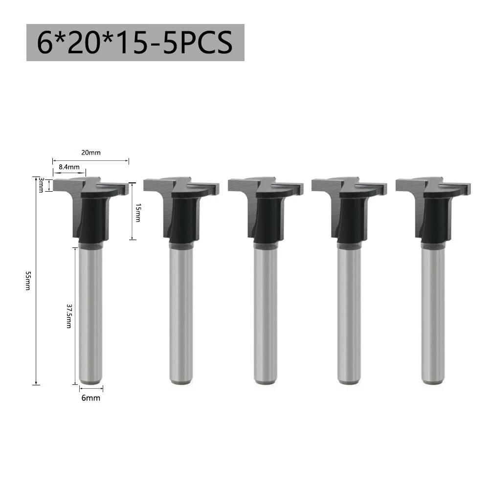 LAVIE 5PCS 1/4 Inch/6mm Shank Arc Bending Router Bits for 90° Arc Bending Woodworking Board — view 8