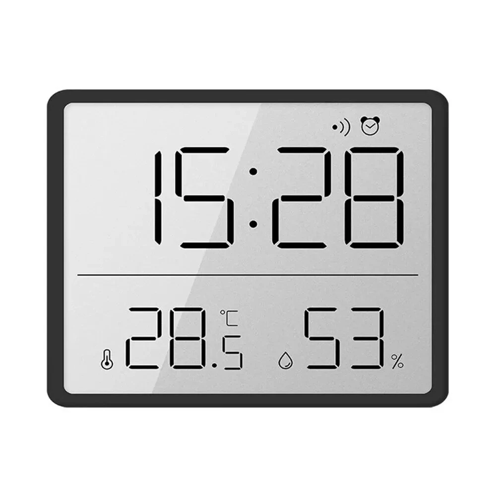 LCD Digital Alarm Clock Large Display with Temperature Humidity Monitor Multi-functional Magnetic Design Portable and Compact Ideal for Travel Desk Nightstand — view 2