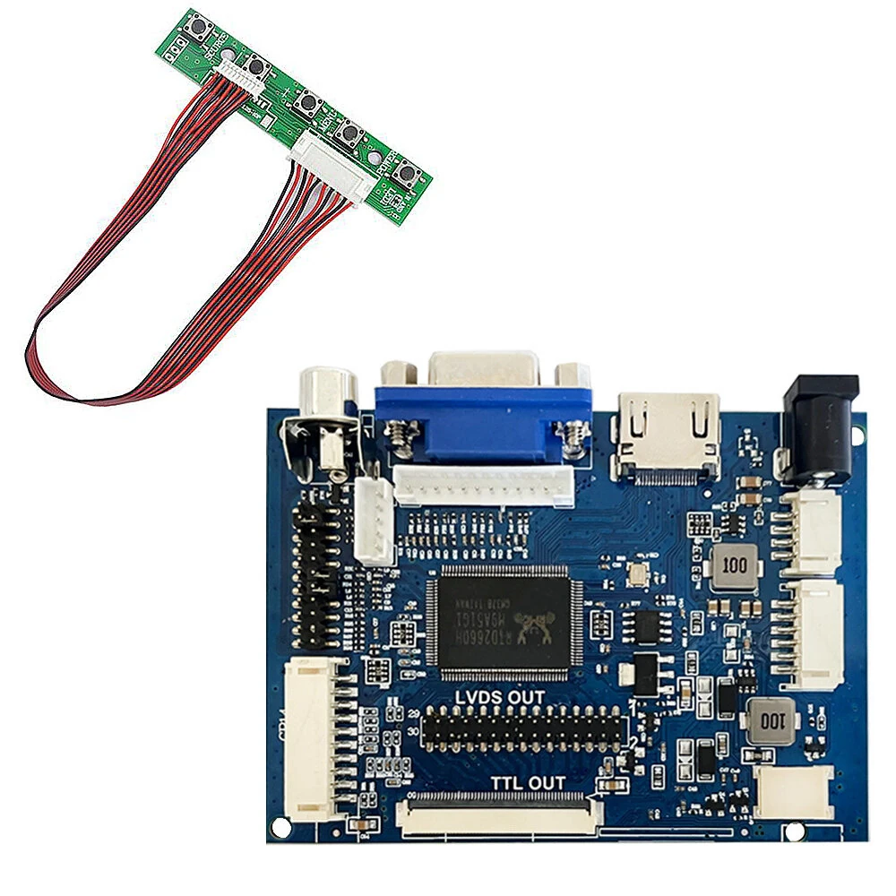 LCD Display TTL LVDS Controller Board HDMIVGA 2AV 50PIN for AT070TN90 92 94 Support Automatically VS-TY2662-V1 with 5-key Keyboard — LCD