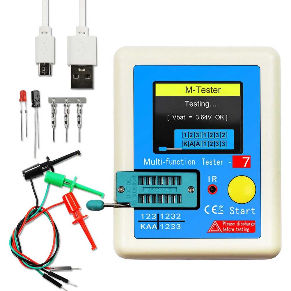 LCR-T7 Multifunction Transistor Tester 1.8 Inch Graphic Display Precision Component Analyzer for Capacitor Resistor Inductor Battery — view 2