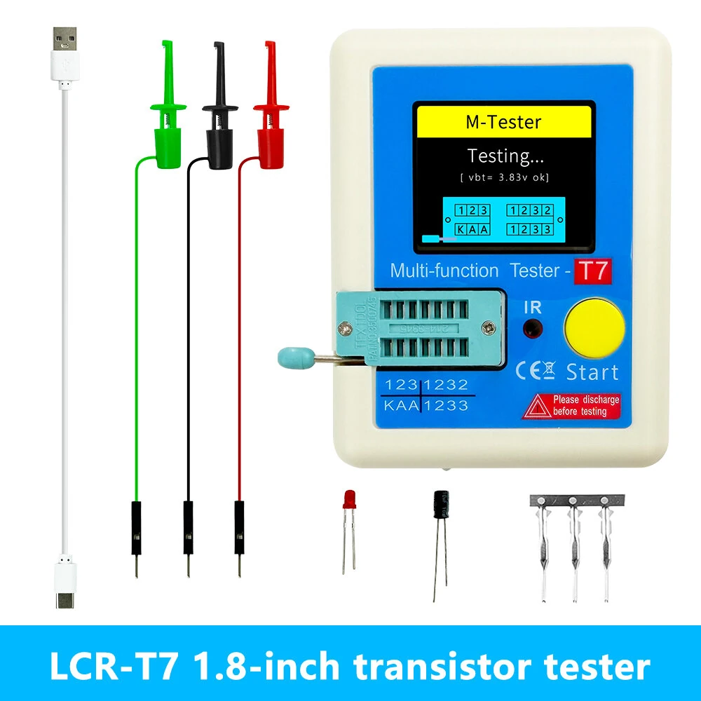 LCR-T7 Multifunction Transistor Tester 1.8 Inch Graphic Display Precision Component Analyzer for Capacitor Resistor Inductor Battery — view 3