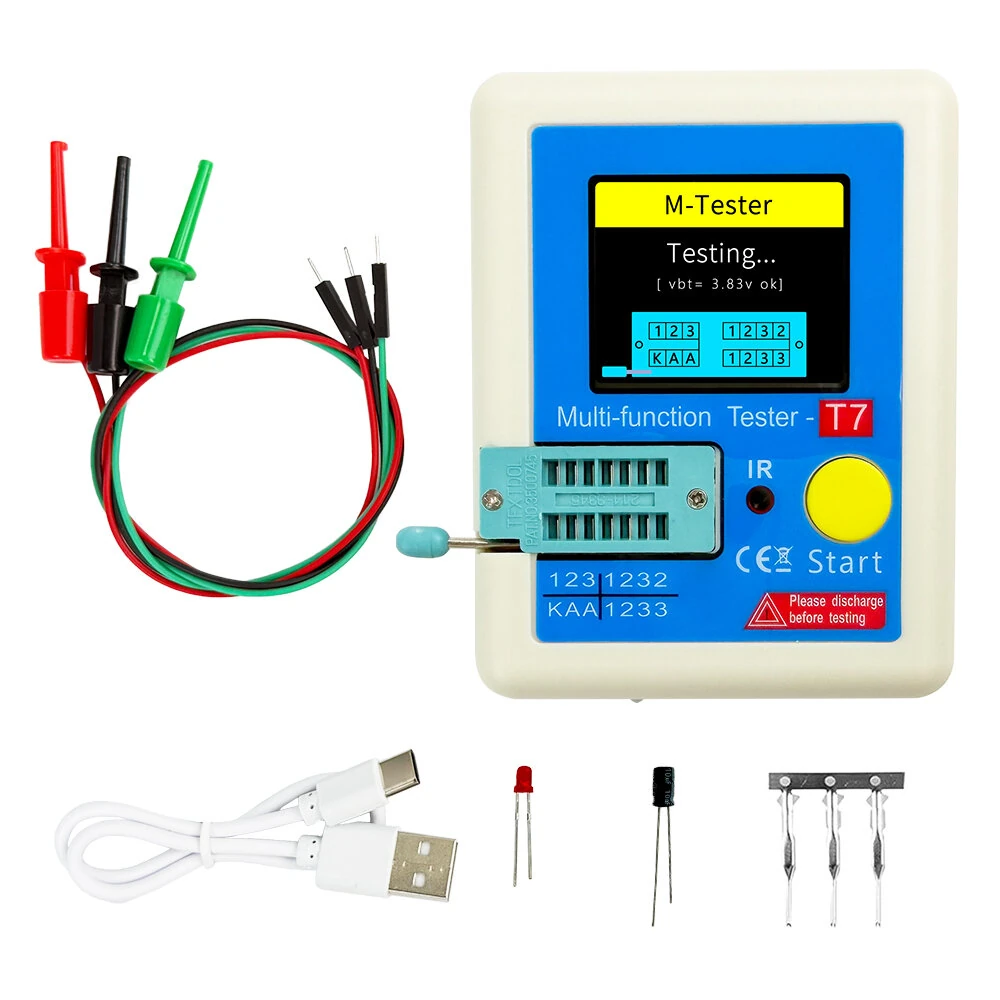 LCR-T7 Multifunction Transistor Tester 1.8 Inch Graphic Display Precision Component Analyzer for Capacitor Resistor Inductor Battery — view 7