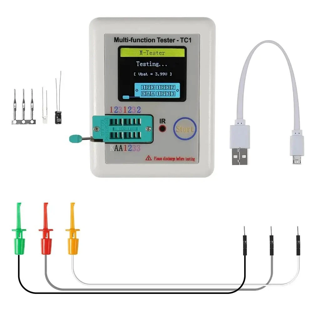 LCR-TC1 Multifunction Transistor Tester Full Color LCD Screen Automatic Component Infrared Decoder Rechargeable Portable Electronics Testing — view 8